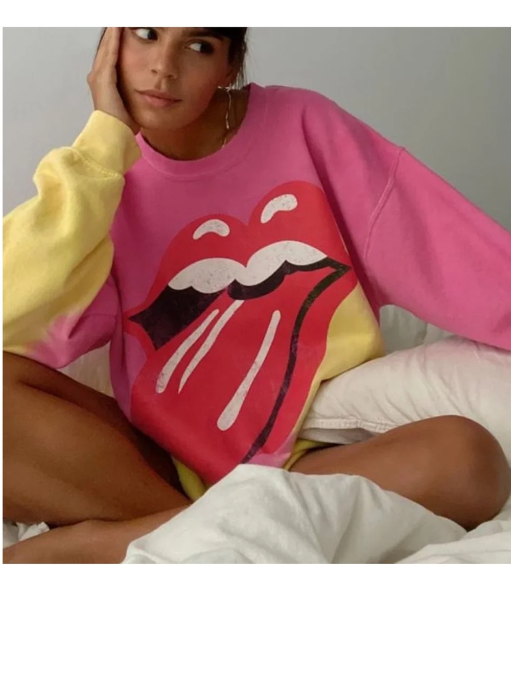 Urban Outfitters Rolling Stones Tie Dye Sweatshirt MEDIUM